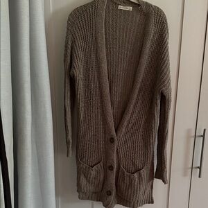 Abercrombie & Fitch Cozy Brown Knit Cardigan Sweater